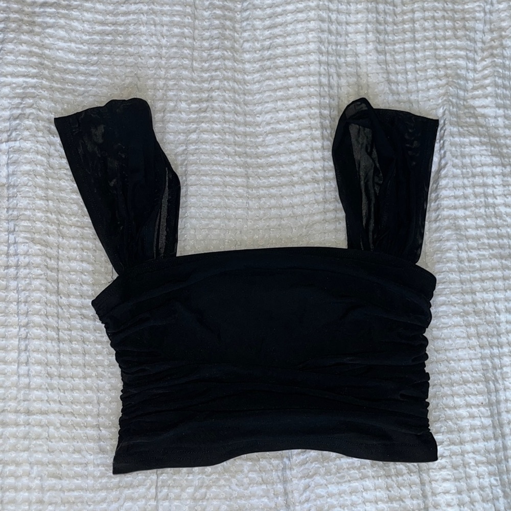 black mesh crop top